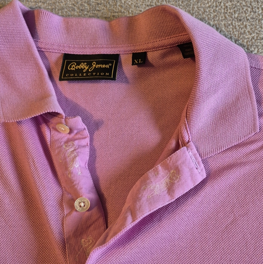Bobby Jones Golf Polo XL Pink Lightweight Cotton Italy Spring